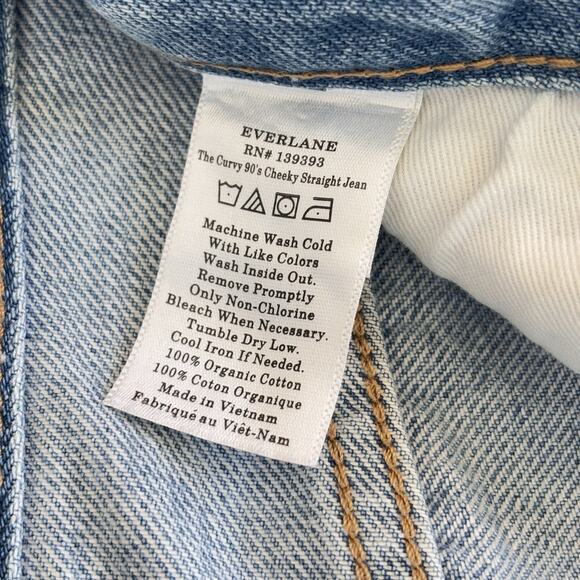 Everlane The Curvy 90s Cheeky Straight Jean High Rise Women's 26 Crop Blue Denim - Picture 13 of 14